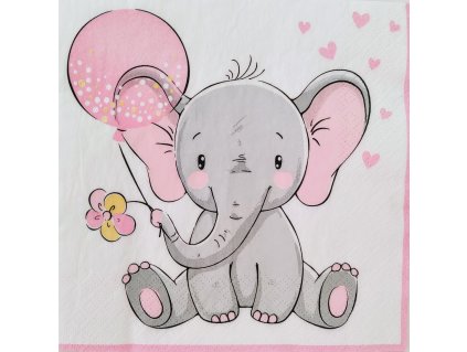 Servítka SLONÍK RUŽOVÝ