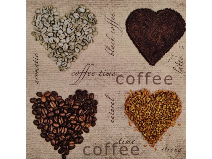 Servítka KÁVOVÉ SRDCIA
