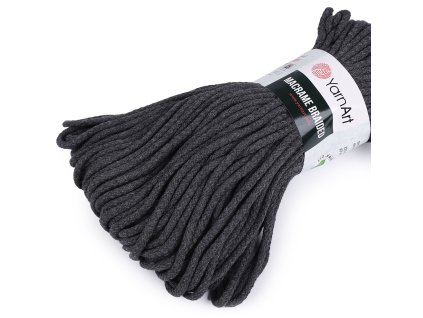 YarnArt Macrame Braided šnúra 5mm 250g sivá tmavá