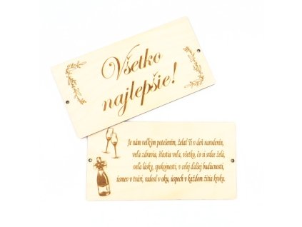 Drevená obálka - NARODENINY - vzor 1