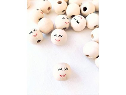 DREVENÉ KORÁLKY S TVÁROU 18mm