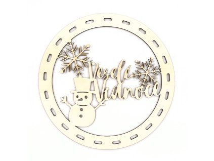 Dno na opletenie VESELÉ VIANOCE SNEHULIAK