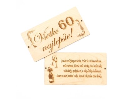 Drevená obálka - NARODENINY - vzor 4