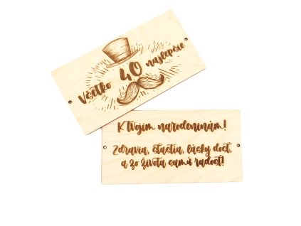 Drevená obálka - NARODENINY - vzor 3