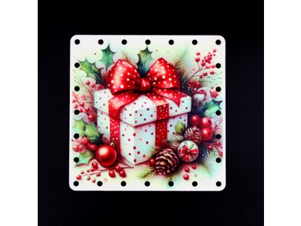 Dno s UV potlačou VIANOČNÝ DARČEK papierové ruličky