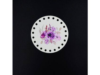 Podšálka s UV potlačou FIALOVÝ KVET papierové ruličky