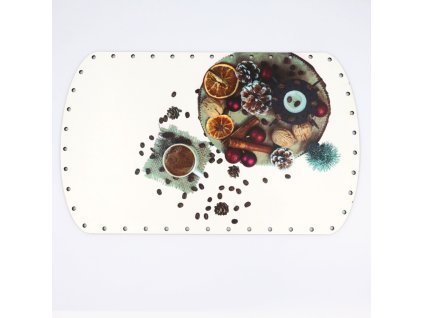 Tácka s UV potlačou VIANOČNÁ KÁVA papierové ruličky