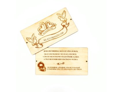 Drevená obálka - SVADBA - vzor 1