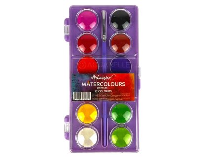 Artmagico – Akvarelové barvy 12 ks + štětec