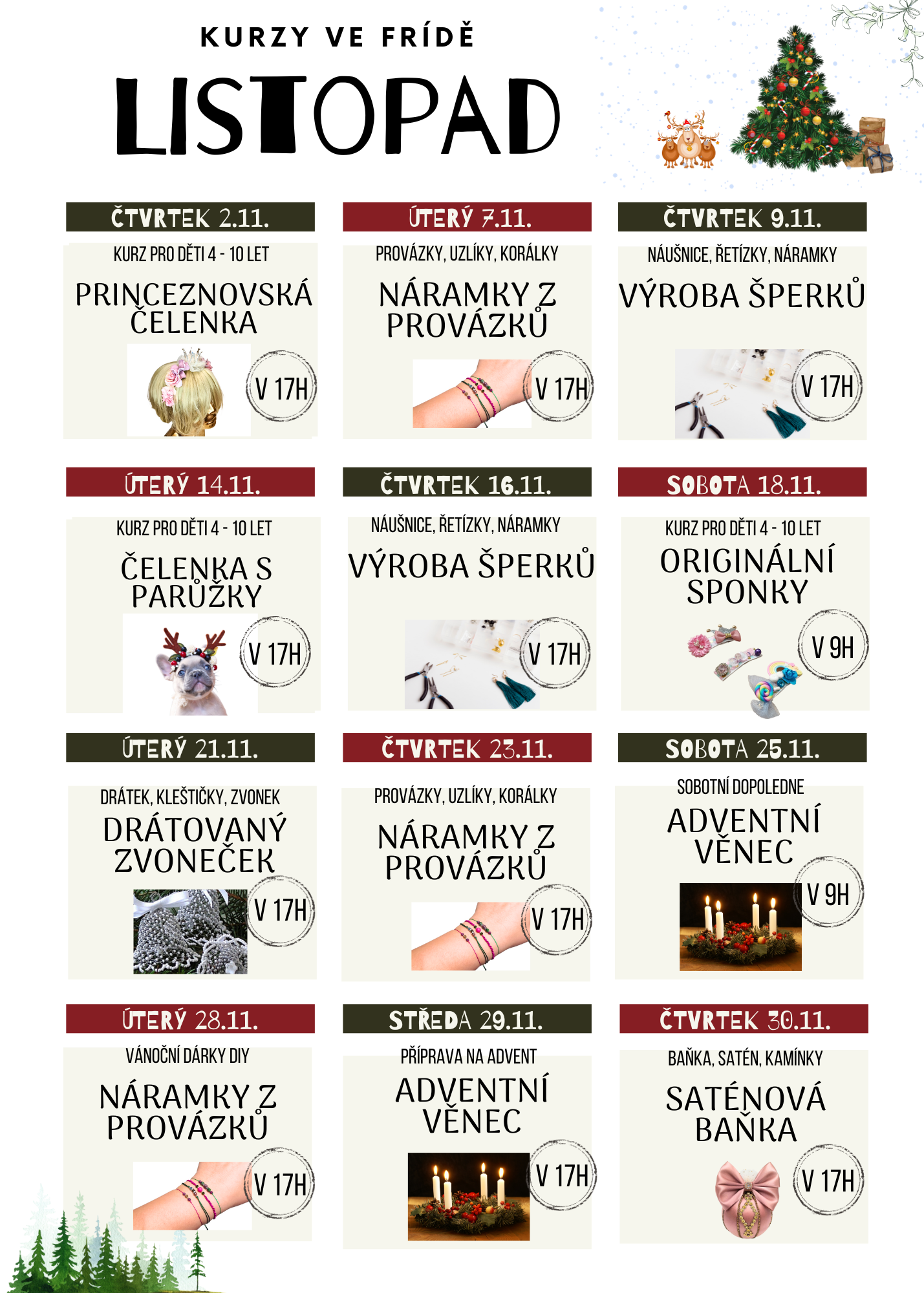 Termíny kurzů v listopadu