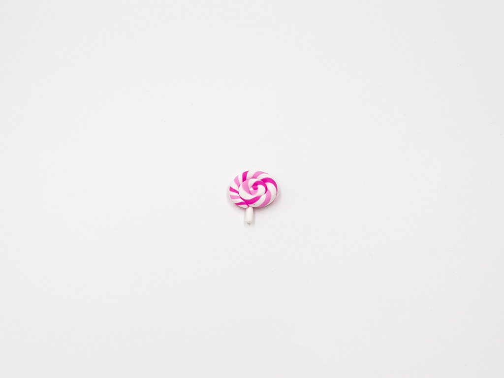 Aplikace lízátko fimo růžové malé (š2.1 x v2.6cm) 20Kč