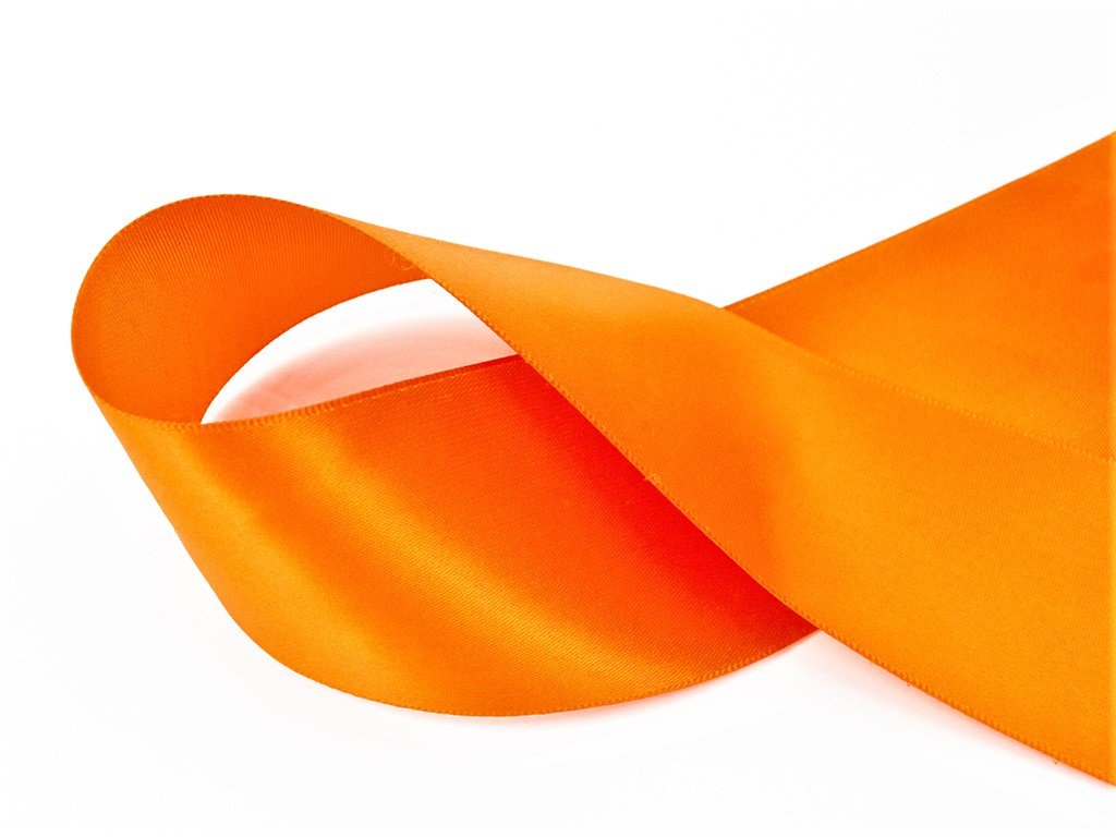 Stuha satén oranžová 3,8 cm - Tvořivá Frída