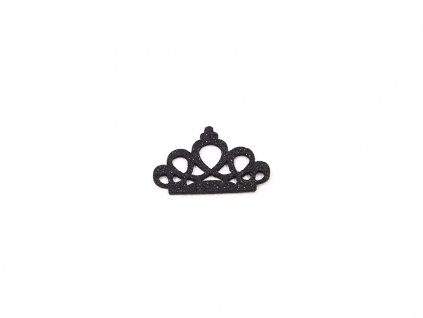 Aplikace koruna filc černá (š6 x v4cm) 25Kč