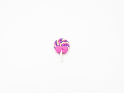 Aplikace lízátko fimo fialová (š2.8 x v4.3cm) 25Kč