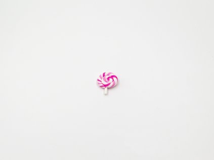 Aplikace lízátko fimo růžové malé (š2.1 x v2.6cm) 20Kč