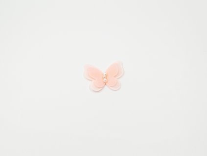 Aplikace motýl perličky lososová (š3.5 x v4 cm) 15Kč
