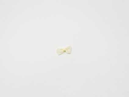 Mašlička lurexová světle žlutá (š2.5 x v1.5cm) 6Kč