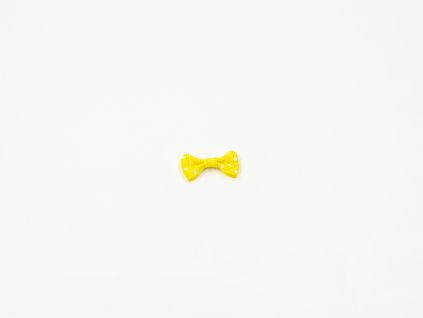 Mašlička taftová žlutá s bílými puntíky (š3 x v1.5 cm ) 8 Kč