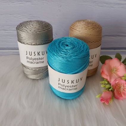 priadza na pletenie a háčkovanie Polyester macrame JUSKUV