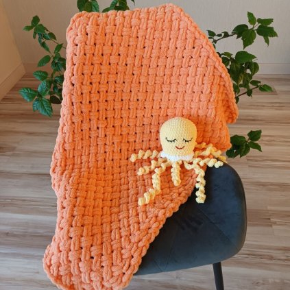 Deka Alize Puffy do kočíka 65x85 cm krížikový vzor
