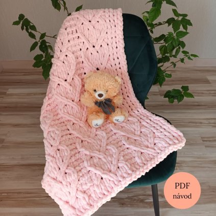 Návod na deku do kočíka z Alize Puffy srdiečkový vzor