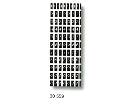 Šablony číslice 7,5mm- 0 až 9