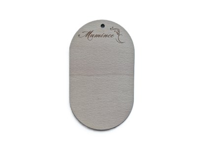 Dřevěný výřez pod macramé andělku ovál - Mamince
