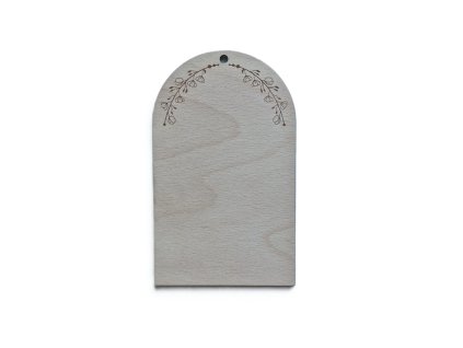 Dřevěný výřez pod macramé andělku ovál - květiny