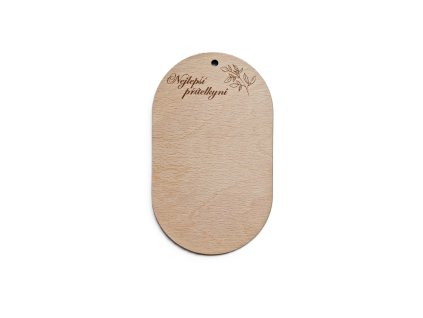 Dřevěný výřez pod macramé andělku ovál - Nejlepší přítelkyni