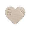 Dřevěný výřez ve tvaru srdce s nápisem pod macramé andělku