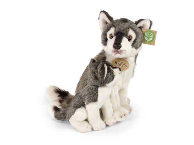 Plush wolf with cub 27cm - plush toys