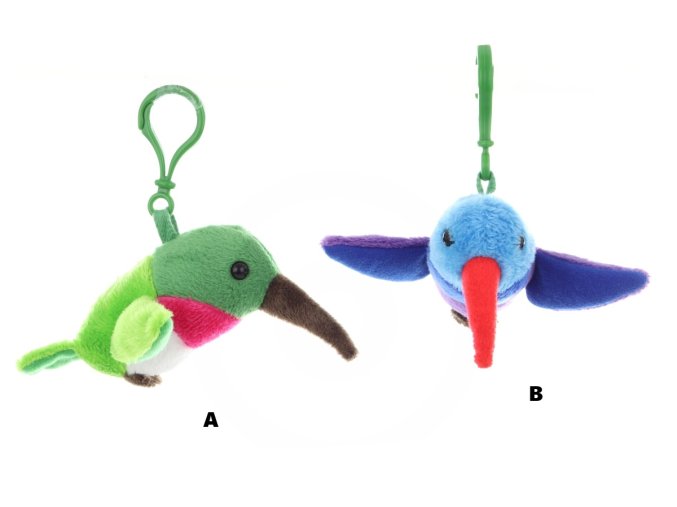 Plush hummingbird 12 cm keychain - plush toys