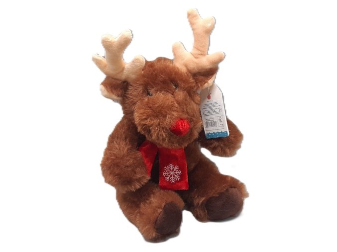 Plush reindeer with scarf 19 cm - plush toys