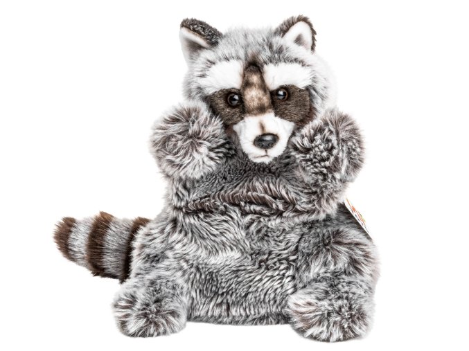 Plush raccoon puppet 28 cm - plush toys