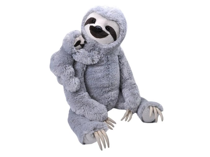 Plush sloth with baby 60 cm - plush toys