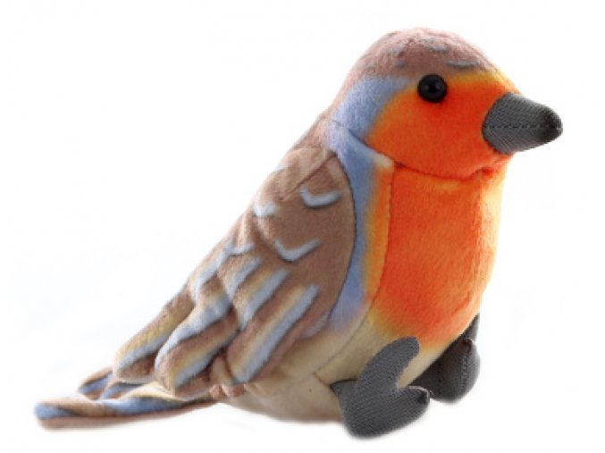 Plush bird robin 16 cm - plush toys