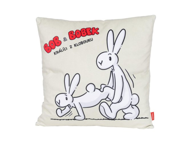 Pillow 30x30 cm, Bob and Bobek, wheelbarrow