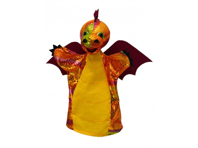 Puppet dragon rainbow burgundy 28 cm - puppets