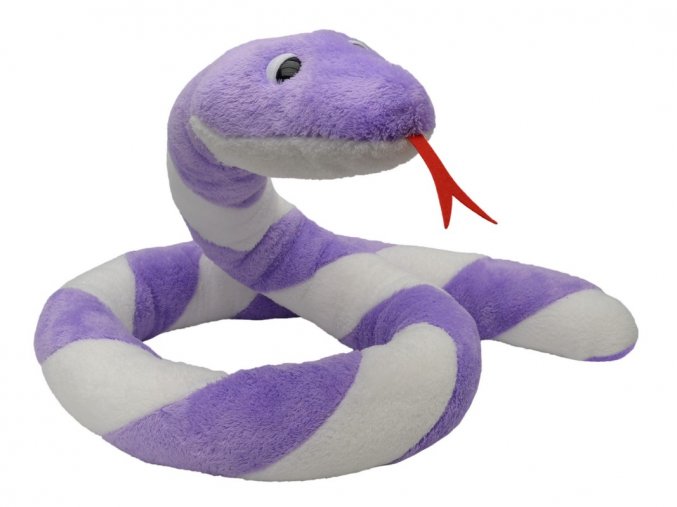 Plyšový had Suk 250cm fialovo-bílý - plyšové hračky