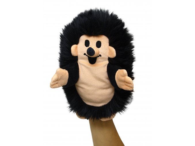 Plush Hedgehog 23cm, black puppet - plush toys