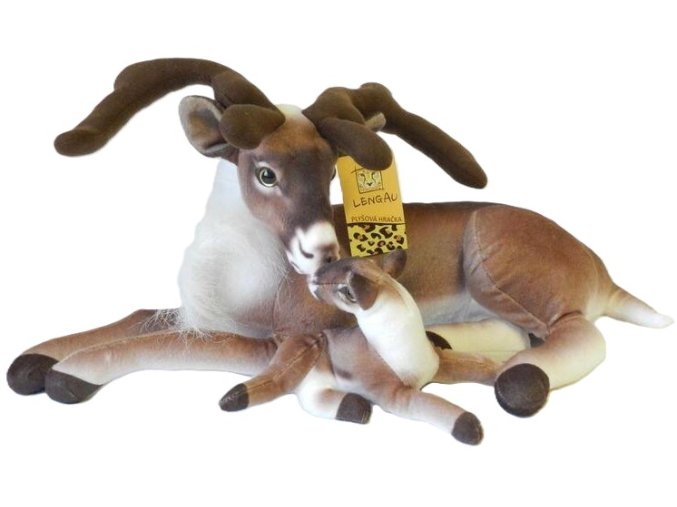 Plyšový sob 50 cm s mládětem 25 cm - plyšové hračky