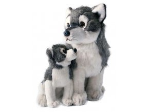 Plyšový vlk s mládětem 27cm - plyšové hračky
