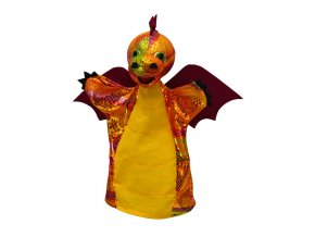 Puppet dragon rainbow burgundy 28 cm - puppets