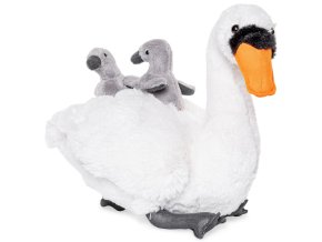 Plush swan with chicks 30 cm - plush toys