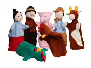 Puppets About the Rooster and the Hen 28 cm