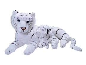 Plush white tiger with cub 60 cm - plush toys