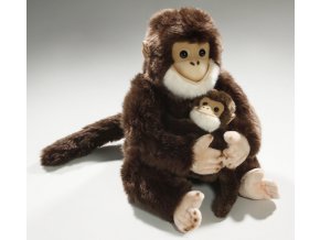 Plush chimpanzee with baby 25 cm - plush toys