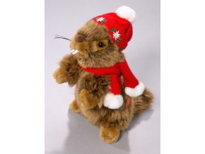 Plyšový svišť vánoční zvukový 18 cm - plyšové hračky
