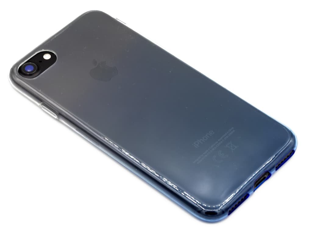 Duhový gumový obal na iPhone 7,8,SE2020aSE2022 Modrý 1