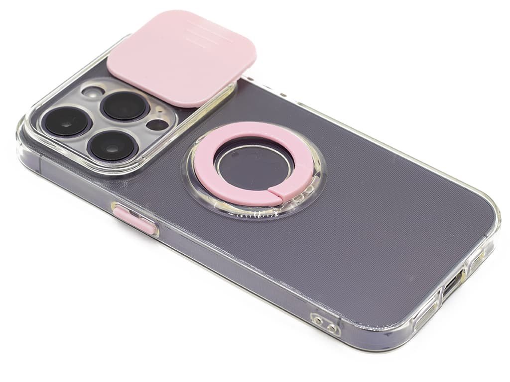 Obal s krytkou fotoaparátu iPhone 14 Pro Růžový 1